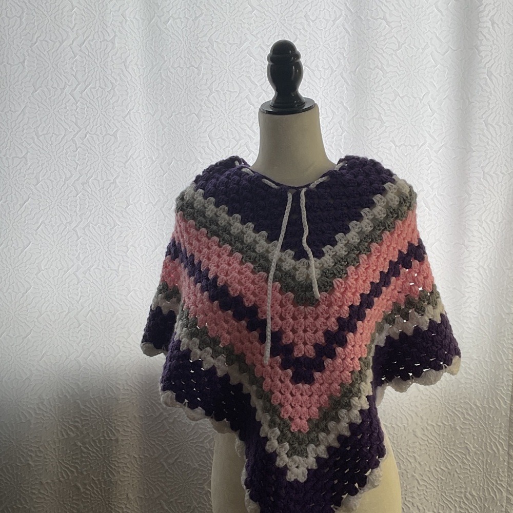 Multicolor Crochet Poncho
